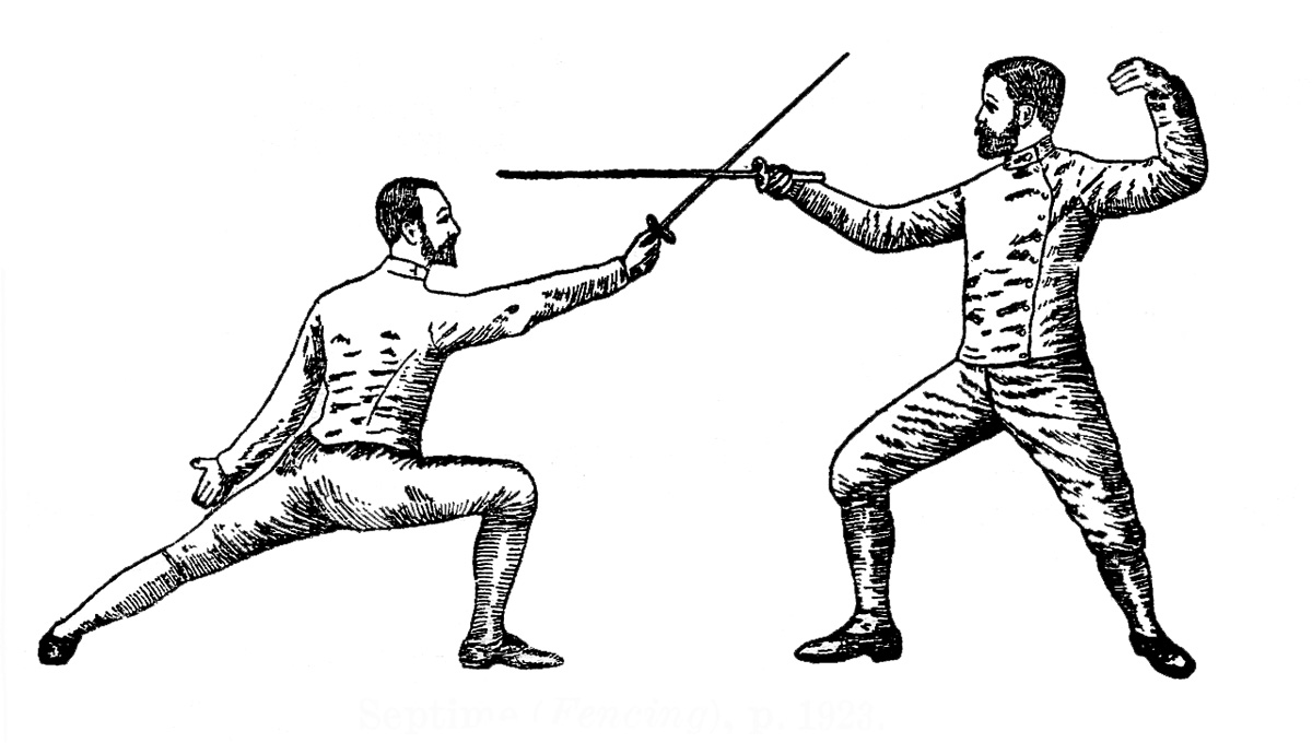 Vintage Sports Clip Art u2013 - Fencing Clipart