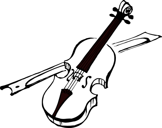 violin clipart black and white