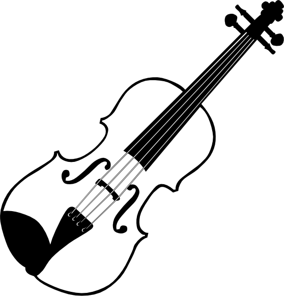 violin clipart black and white