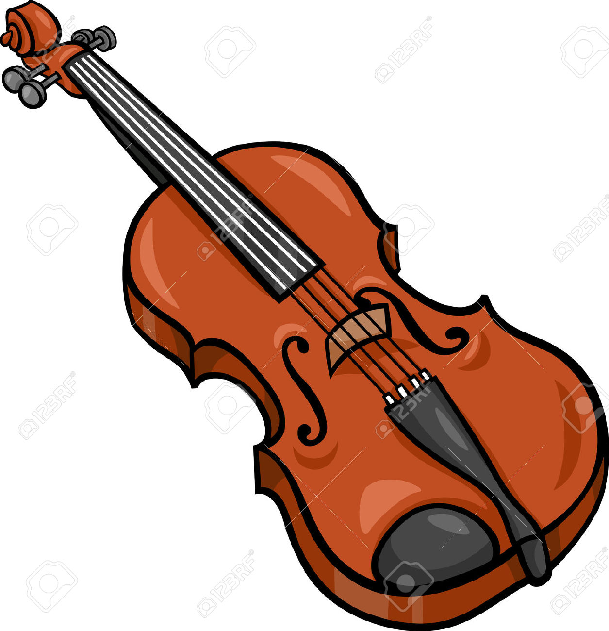 violin: Cartoon Illustration  - Clip Art Violin