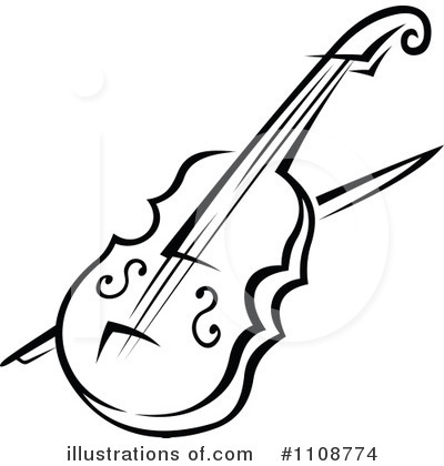 Violin Clipart 1108774 Illust - Violin Clipart Black And White