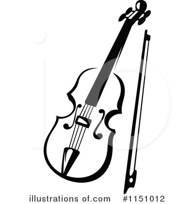 violin clipart black and whit