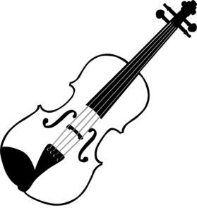 Black White Violin Clip Art