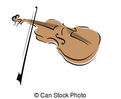 . ClipartLook.com Violin - A stylized drawing of a violin and bow with a spot.