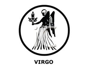 Black and White Virgo the Virgin Clipart Image
