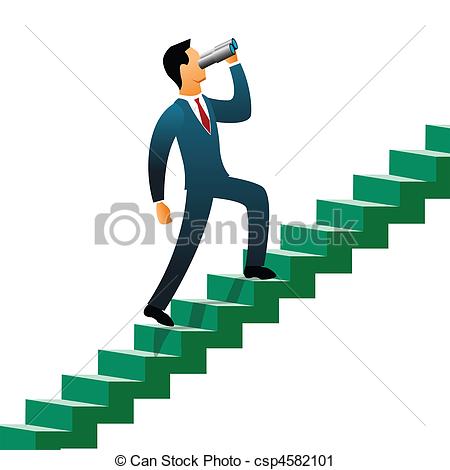 ... vision - Businessmen climbing up steps