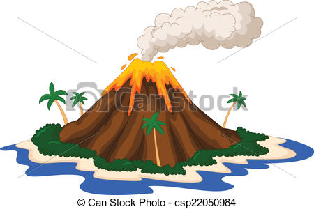 ... Volcanic island - vector illustration of Volcanic island