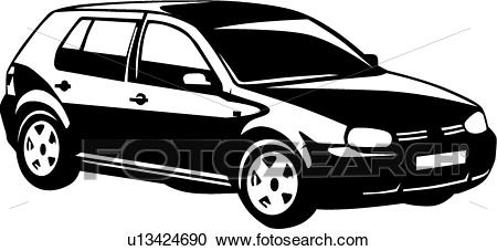 Clipart - VW Golf . Fotosearch - Search Clip Art, Illustration Murals,  Drawings and