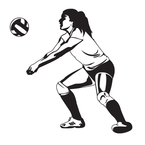 volleyball player: Vector ill