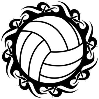 volleyball tribal in black and white