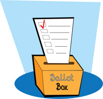 Flags Over Voting Box Size: 2 - Vote Clipart