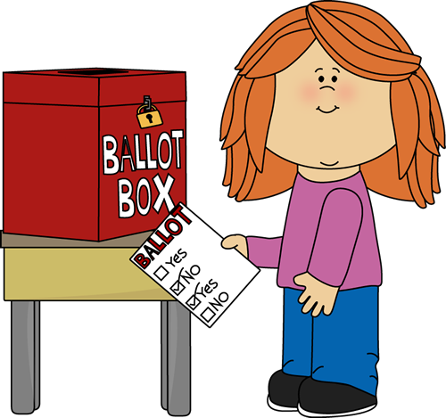 Girl Putting a Ballot in a Bo - Vote Clipart