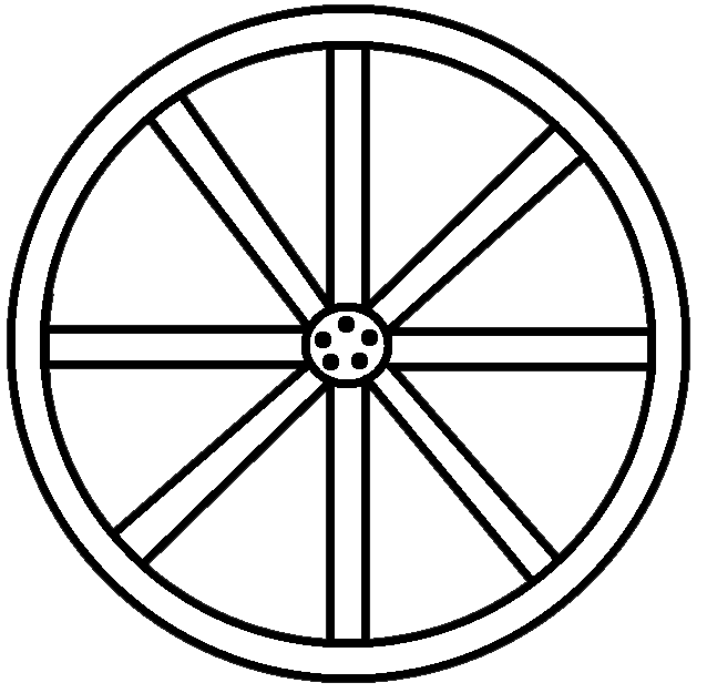 wagon wheel: vector old Woode