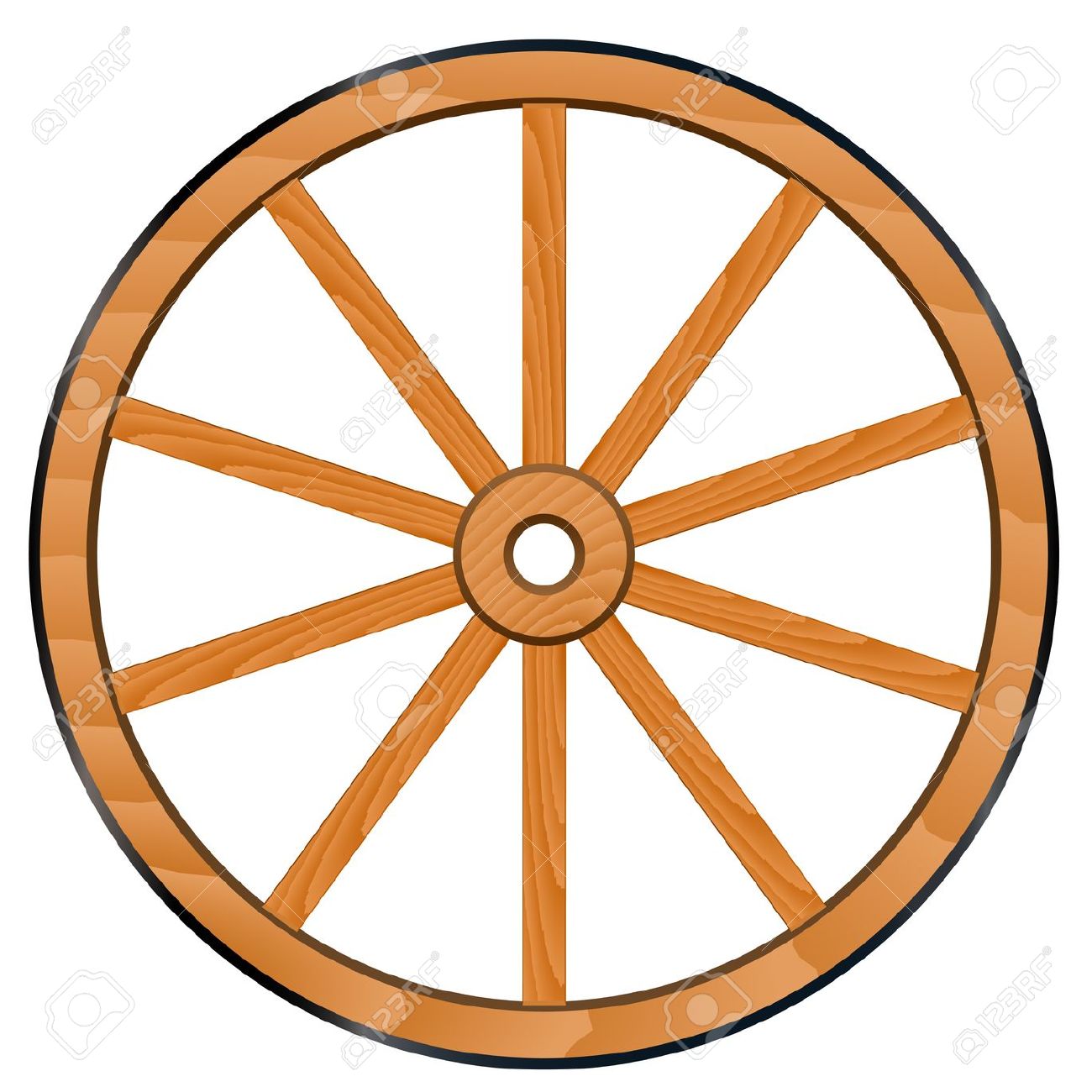 wagon wheel: vector old Wooden .