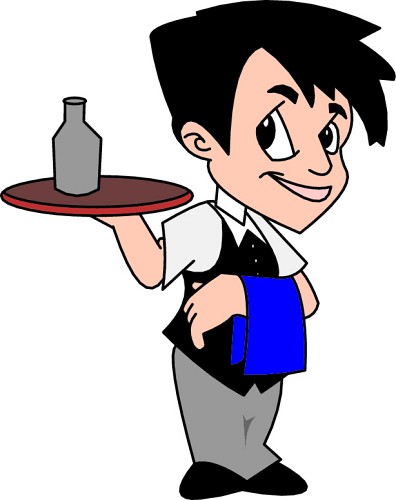 Waitress Cartoon Clipart. Wai