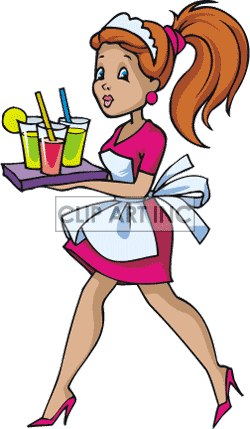 Waitress Cartoon Clipart