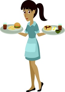 Waitress Cartoon Clipart
