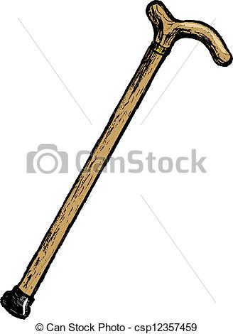 walking stick - hand drawn . - Stick Clipart