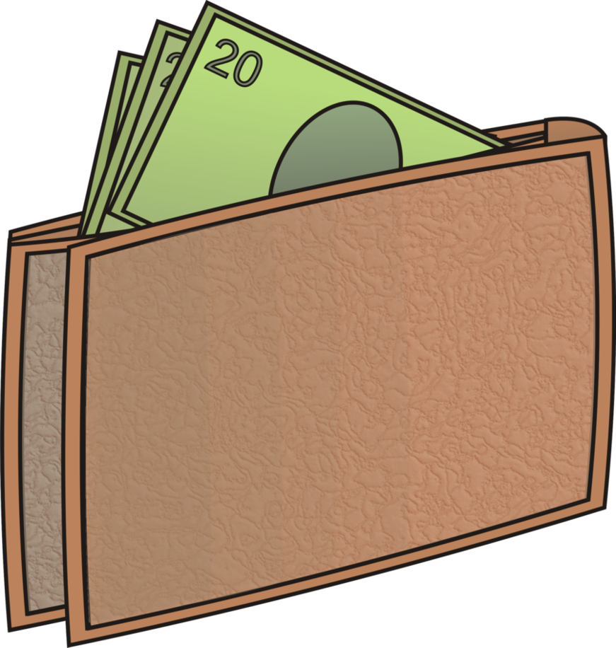 Wallet with money clipart