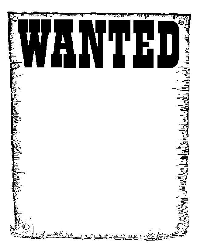 Wanted Poster Black And Whitewanted Poster Clip Art Wanted Poster