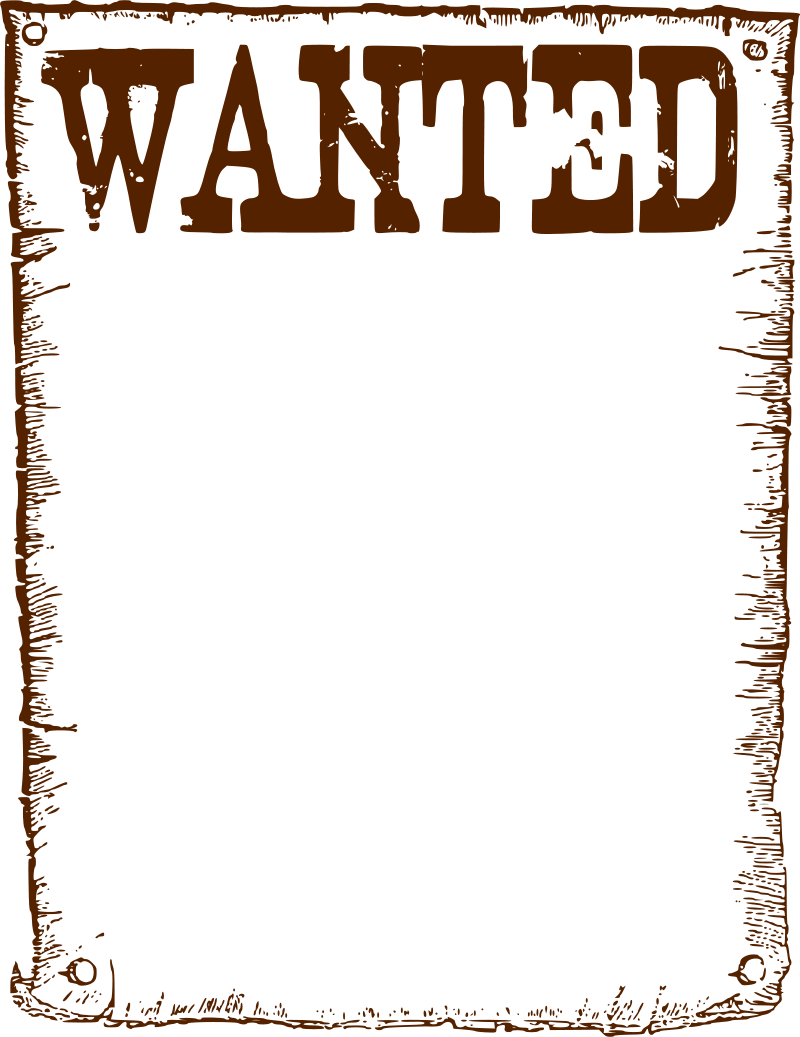 Wanted Poster Black And White