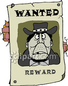 Wanted Poster Clip Art. Wanted Poster of a Criminal .