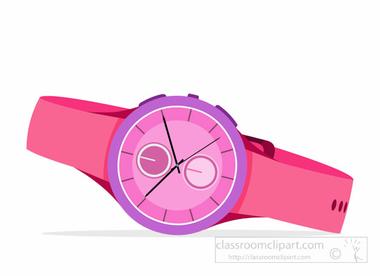 pink-watch-with-rubber-band-s - Watch Clipart