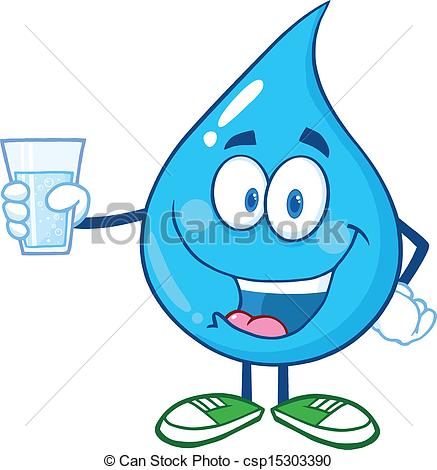 Water Drop Holding A Water Gl - Water Clipart