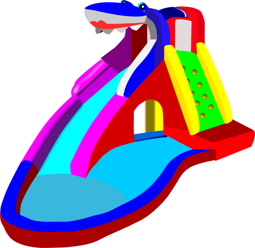 inflatable water slide clipar