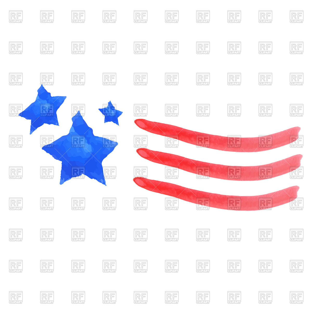 Watercolor brushstroke design - stars and stripes. Click to zoom