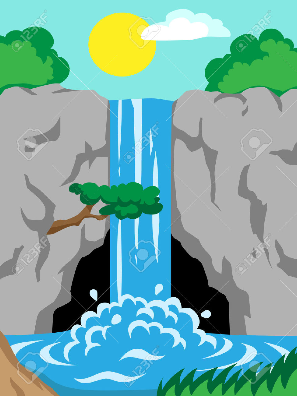 waterfall: Vector illustration .