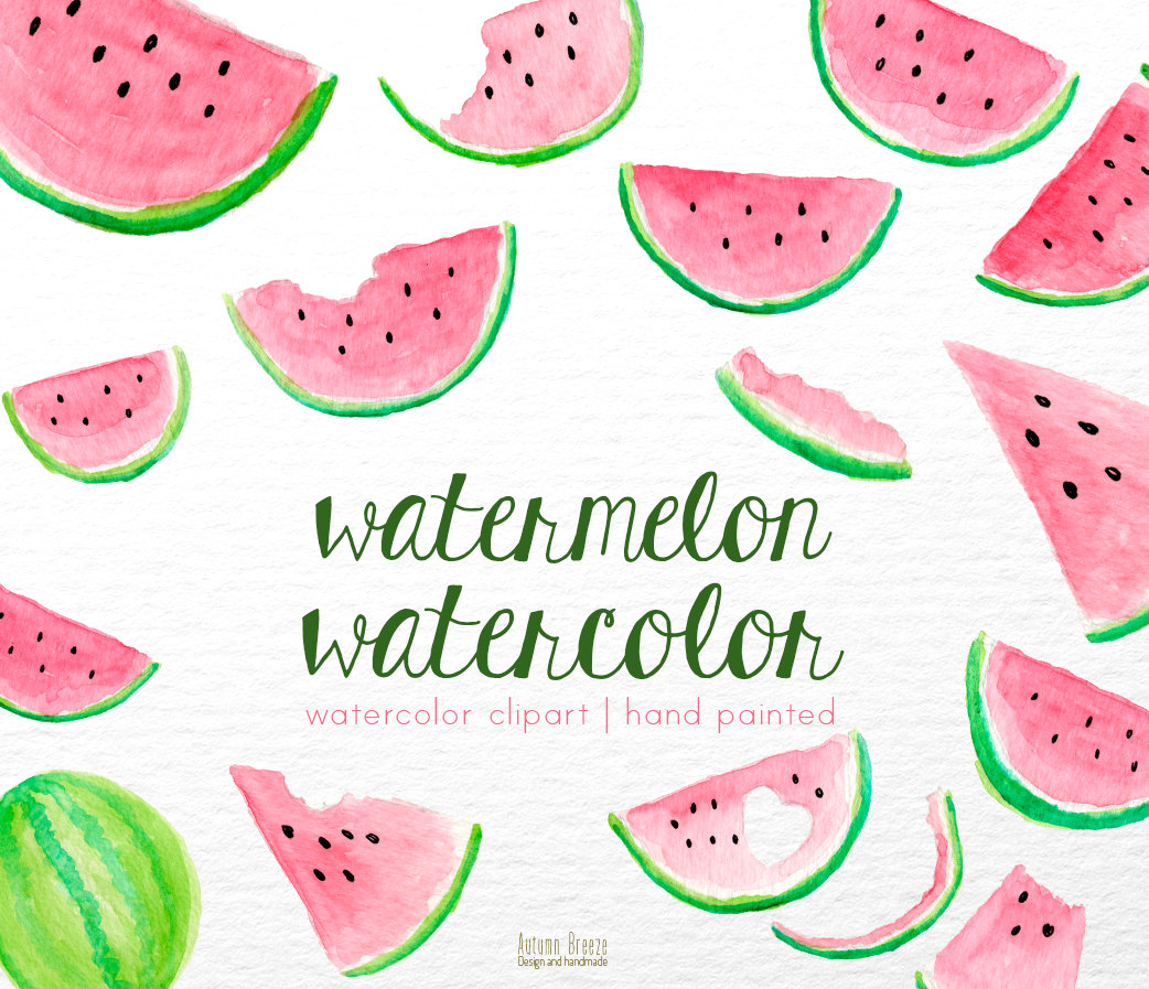 watermelon clipart Watercolor clipart, clipart, pink clip art, fruits, digital clipart, lovely clipart, pink clipart, pattern clipart
