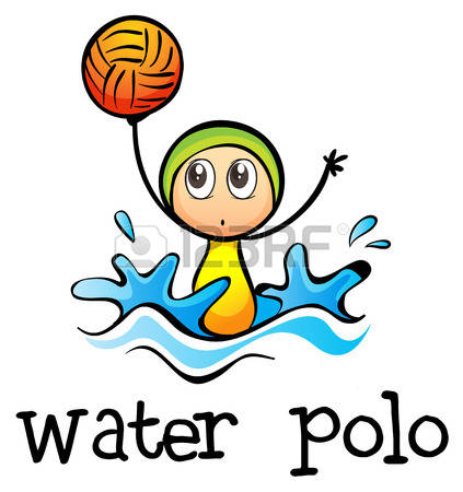 waterpolo: Illustration of a stickman playing water polo on a white background Illustration