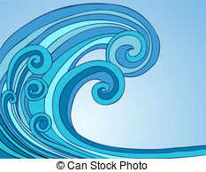 . ClipartLook.com Blue Tsunami Wave Two - Blue Tsunami Wave cartoon drawing.