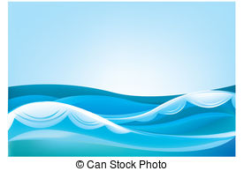 ... waves of the ocean and bl - Clip Art Ocean