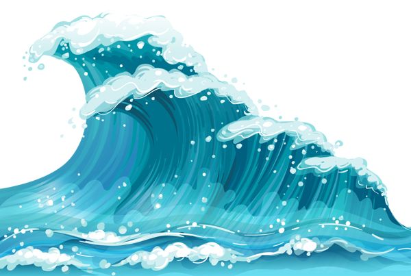 Waves on ocean waves clip art .