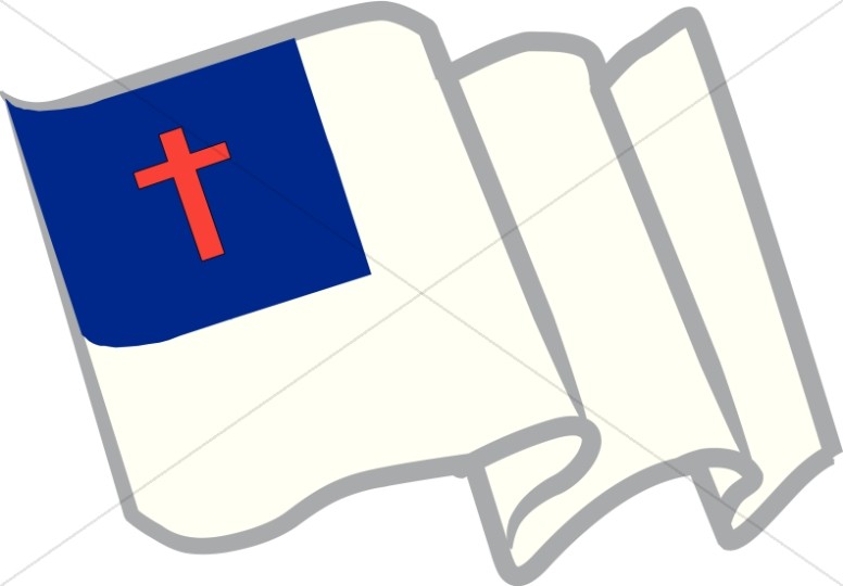 Waving Christian Flag - Christian Flag Clip Art