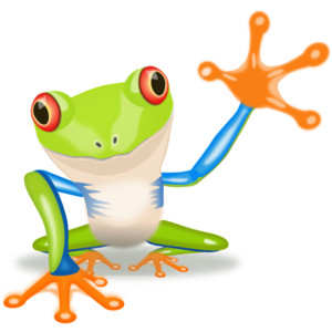 Waving Frog clip art - vector .
