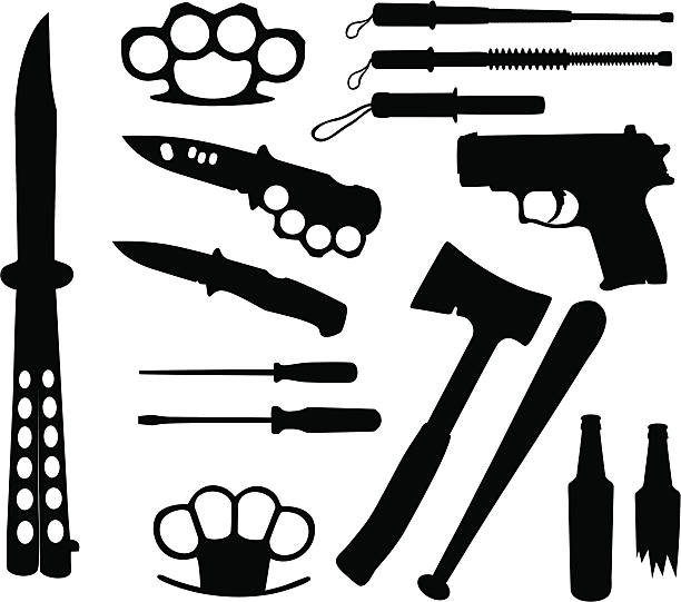 Cold weapon silhouette. vecto - Weapon Clipart