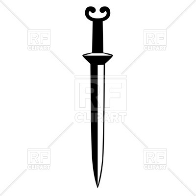Silhouette of sword, old weap - Weapon Clipart