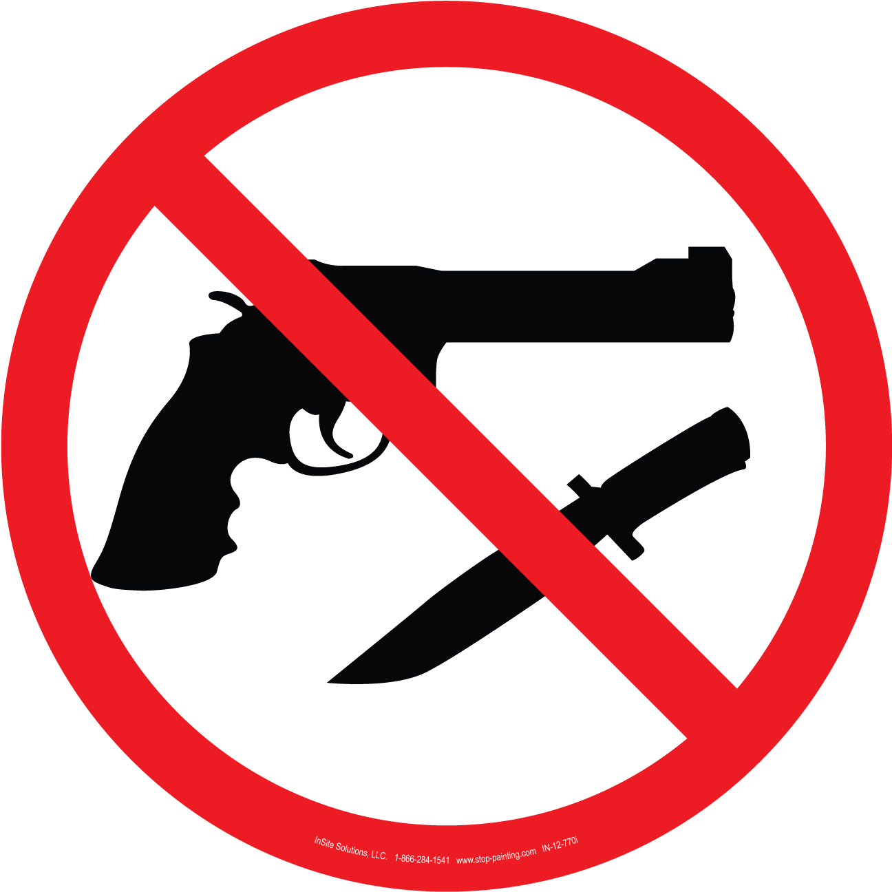 Weapons Not Allowed Floor Sign 18