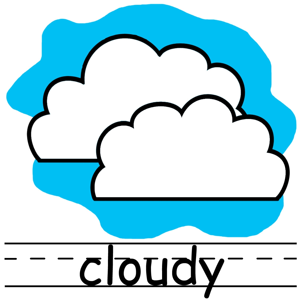 Weather Clip Art - Cloudy Clipart
