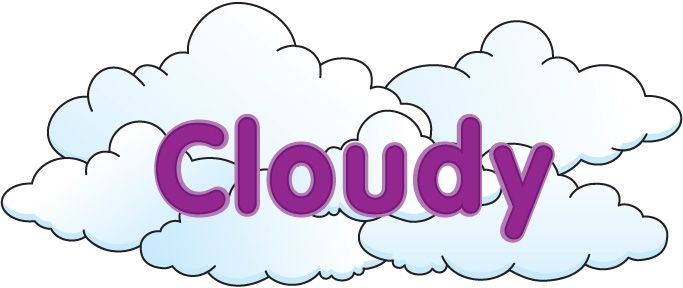 cloudy clipart black and whit