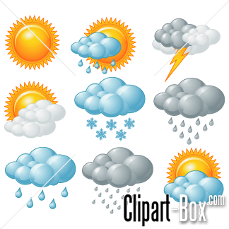 Sunny weather symbols clip ar