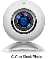 Realistic white webcam. Illustration on white background