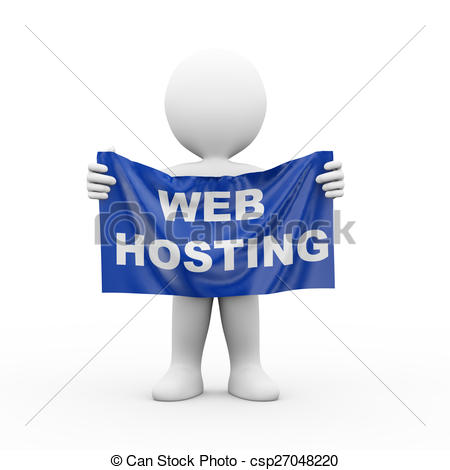 3d man cloth banner web hosting - csp27048220
