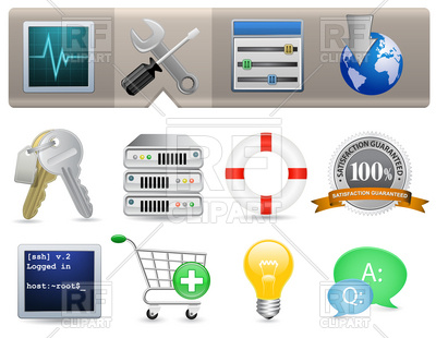 Web Hosting Panel Icon Set, 6044, download royalty-free vector vector image  ClipartLook.com 