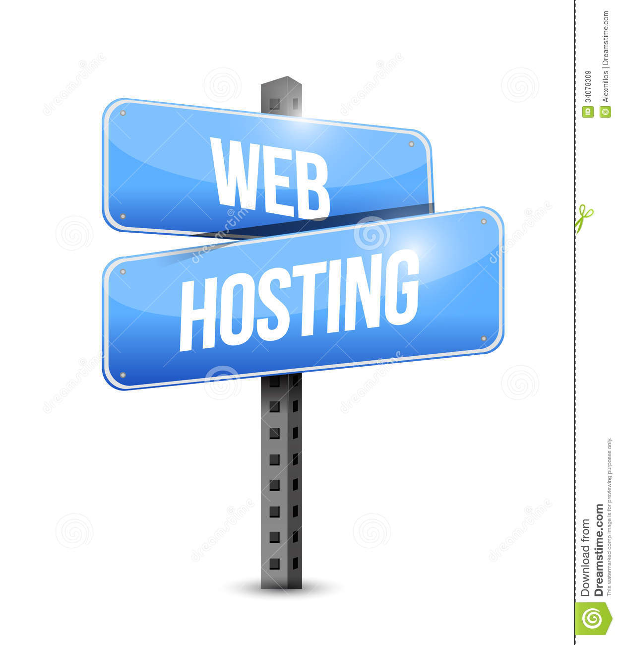 Web hosting road sign illustration design