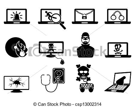 computer security and Cyber Thift icons - csp13002314