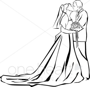 Wedding Ceremony Kiss Clipart